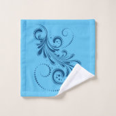 Blau, blau und weiß Streifen Badehandtuch Set (Waschlappen)