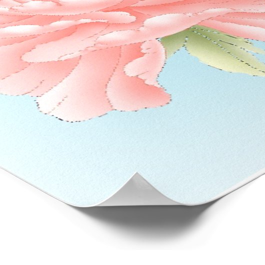 Blau-blaue, blühende, rosa Blume Poster (Ecke)