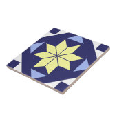 Blau-blaue Blütenmuster Fliese (Seite)