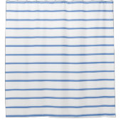 Blau blaue dünne Linien Streifen Muster Duschvorhang (Vorderseite)