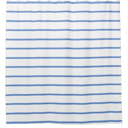 Blau blaue dünne Linien Streifen Muster Duschvorhang (Vorderseite)