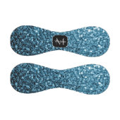 Blau-blaue Imitate Glitzer Funkeln Monogram-Name Baseball (Paneele)