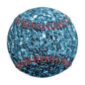 Blau-blaue Imitate Glitzer Funkeln Monogram-Name Baseball (Rückseite)