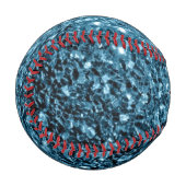 Blau-blaue Imitate Glitzer Funkeln Monogram-Name Baseball (Vorderseite Links)