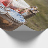 Blau-blaue Keramik Teller und Pitcher Geschenkpapier (Ecke)