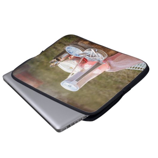 Blau-blaue Keramik Teller und Pitcher Laptopschutzhülle (Vorne Knopf)