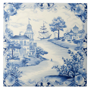 Blau-blaue Liebhaber des Mittelmeers Fliese