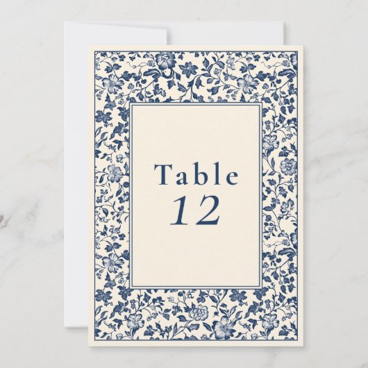 Blau-blaue Sitzkarte Einladung (Rückseite)