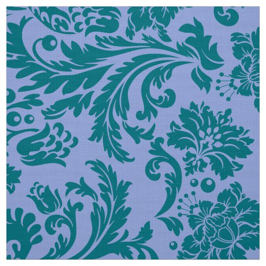 Blau-blaue und blaugrüne Blumengestauke Stoff (Muster)