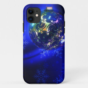 Blau-blaue Weihnachtsbaumgestaltung, nach Maß anpa iPhone 11 Hülle