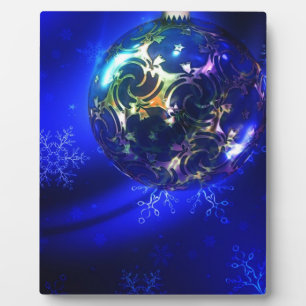 Blau-blaue Weihnachtsbaumgestaltung, nach Maß anpa Fotoplatte