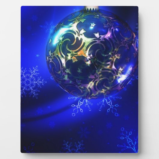 Blau-blaue Weihnachtsbaumgestaltung, nach Maß anpa Fotoplatte (Vorderseite)