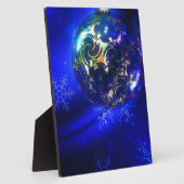 Blau-blaue Weihnachtsbaumgestaltung, nach Maß anpa Fotoplatte (Seite)