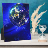 Blau-blaue Weihnachtsbaumgestaltung, nach Maß anpa Fotoplatte (Seite)