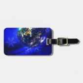 Blau-blaue Weihnachtsbaumgestaltung, nach Maß anpa Gepäckanhänger (Vorderseite horizontal)