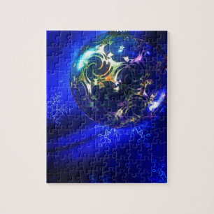 Blau-blaue Weihnachtsbaumgestaltung, nach Maß anpa Puzzle