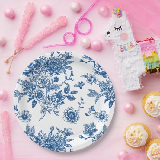 Blau-blaues Brautparty Pappteller (Party)