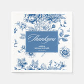 Blau-blaues Brautparty Serviette (Vorderseite)