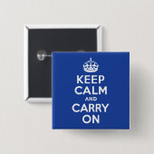 Blau Bleib ruhig und mach weiter Button (Vorne & Hinten)