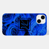 Blau blühende Blumen blauer Rose Case-Mate iPhone Hülle (Rückseite (Horizontal))