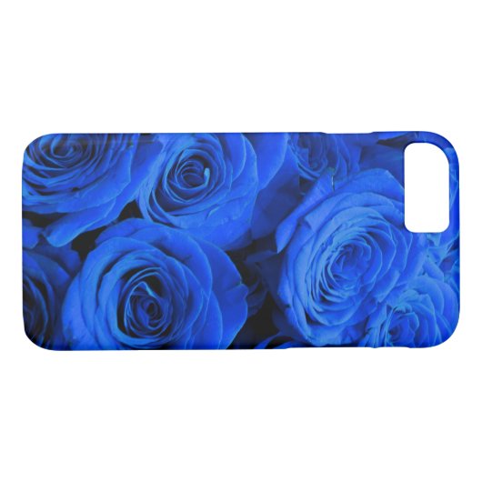 Blau blühende Blumen blauer Rose Case-Mate iPhone Hülle (Rückseite (Horizontal))