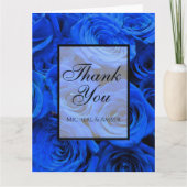 Blau blühende Blumen blauer Rose Dankeskarte (Vorderseite)