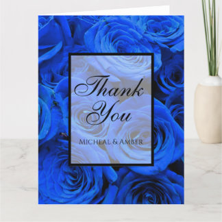 Blau blühende Blumen blauer Rose Dankeskarte
