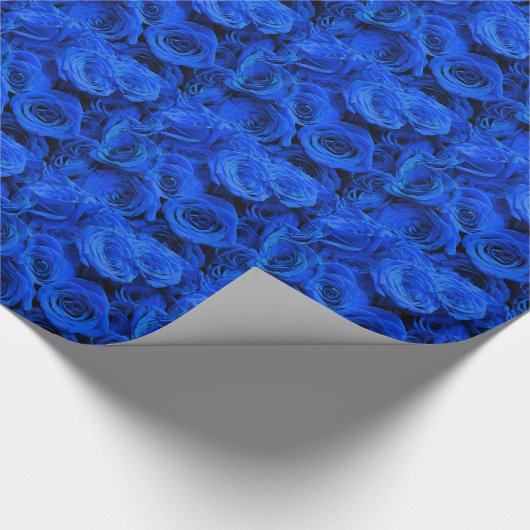 Blau blühende Blumen blauer Rose Geschenkpapier (Ecke)