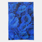 Blau blühende Blumen blauer Rose Geschirrtuch (Vertikal)