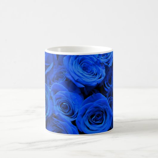 Blau blühende Blumen blauer Rose Kaffeetasse (Mittel)