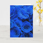 Blau blühende Blumen blauer Rose Karte (Gelbe Blume)