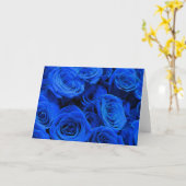Blau blühende Blumen blauer Rose Karte (Gelbe Blume)