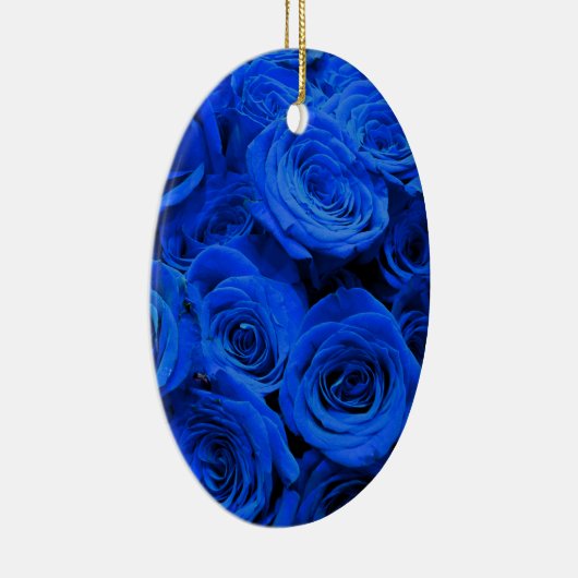 Blau blühende Blumen blauer Rose Keramikornament (Rechts)