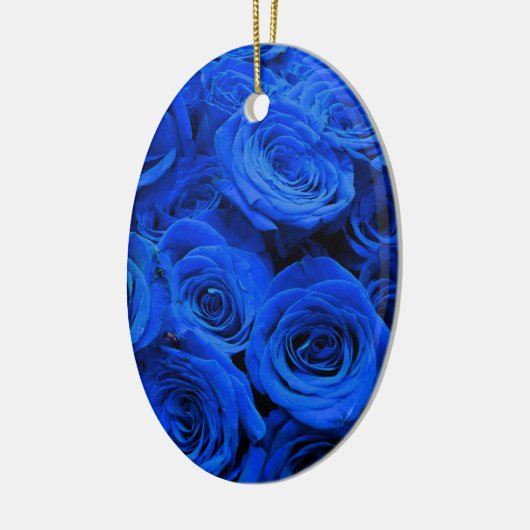 Blau blühende Blumen blauer Rose Keramikornament (Links)