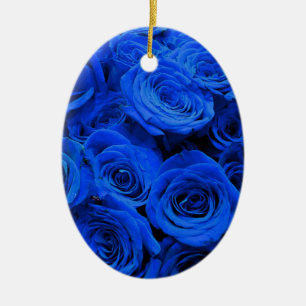 Blau blühende Blumen blauer Rose Keramikornament