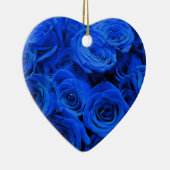 Blau blühende Blumen blauer Rose Keramikornament (Rechts)