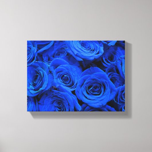 Blau blühende Blumen blauer Rose Leinwanddruck (Vorderseite)