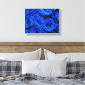 Blau blühende Blumen blauer Rose Leinwanddruck (Insitu (Schlafzimmer))