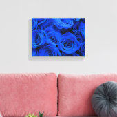 Blau blühende Blumen blauer Rose Leinwanddruck (Insitu (Wohnzimmer))