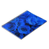 Blau blühende Blumen blauer Rose Notizblock (Linke Seite)