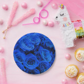 Blau blühende Blumen blauer Rose Pappteller (Party)