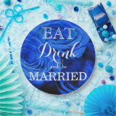 Blau blühende Blumen blauer Rose Pappteller (Party)