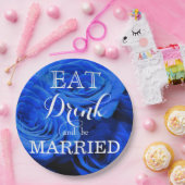 Blau blühende Blumen blauer Rose Pappteller (Party)