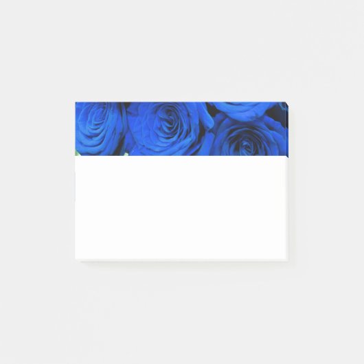 Blau blühende Blumen blauer Rose Post-it Klebezettel (Vorderseite)