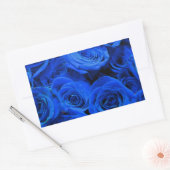 Blau blühende Blumen blauer Rose Rechteckiger Aufkleber (Umschlag)
