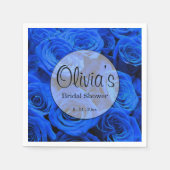 Blau blühende Blumen blauer Rose Serviette (Vorderseite)