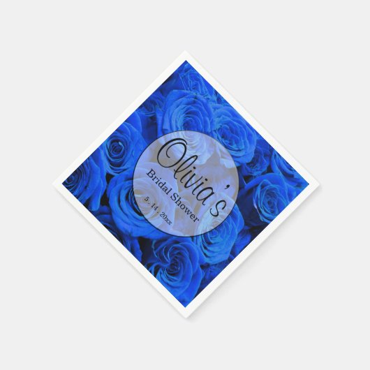 Blau blühende Blumen blauer Rose Serviette (Ecke)
