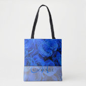 Blau blühende Blumen blauer Rose Tasche (Vorderseite)