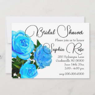 Blau blühende Rose mit Blumen Einladung