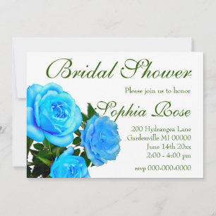 Blau blühende Rose mit Blumen Einladung